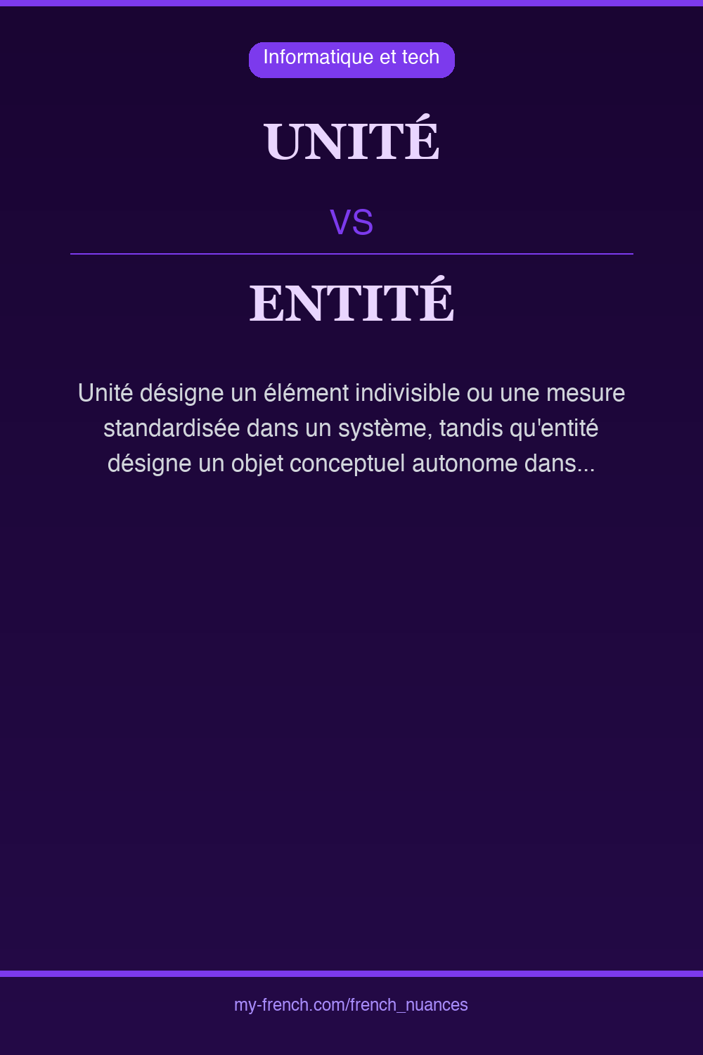 unité vs entité : quelle nuance ?