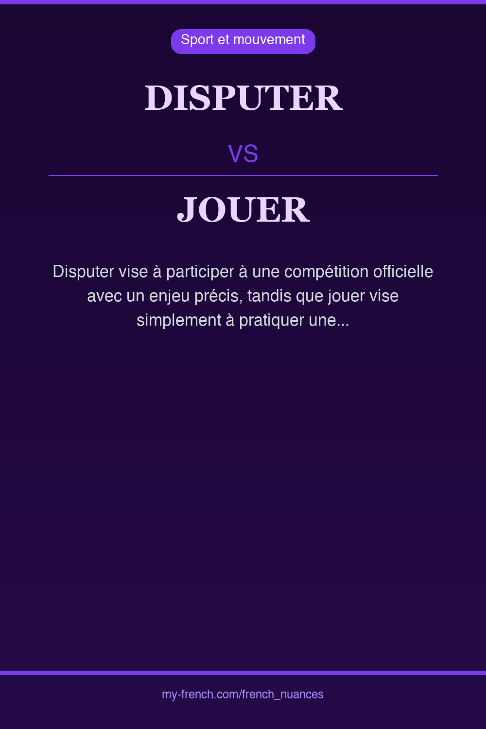 disputer vs jouer : quelle nuance ?