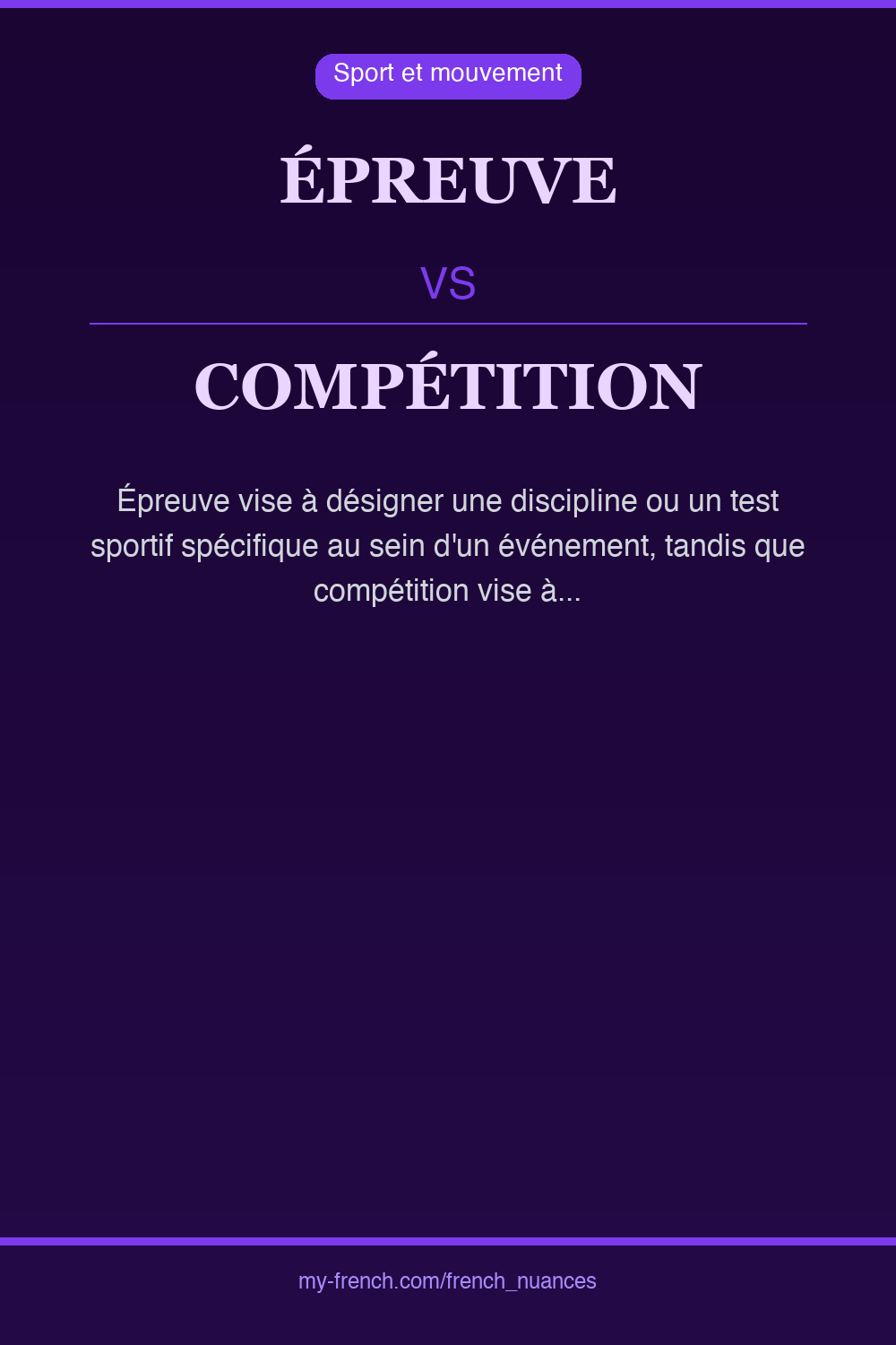 épreuve vs compétition : quelle nuance ?
