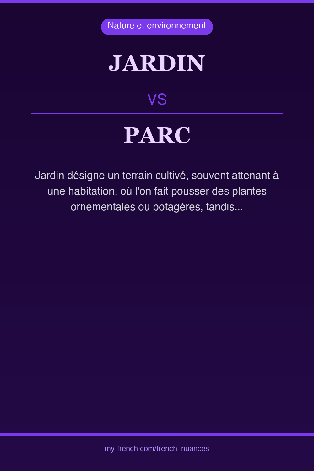 jardin vs parc : quelle nuance ?