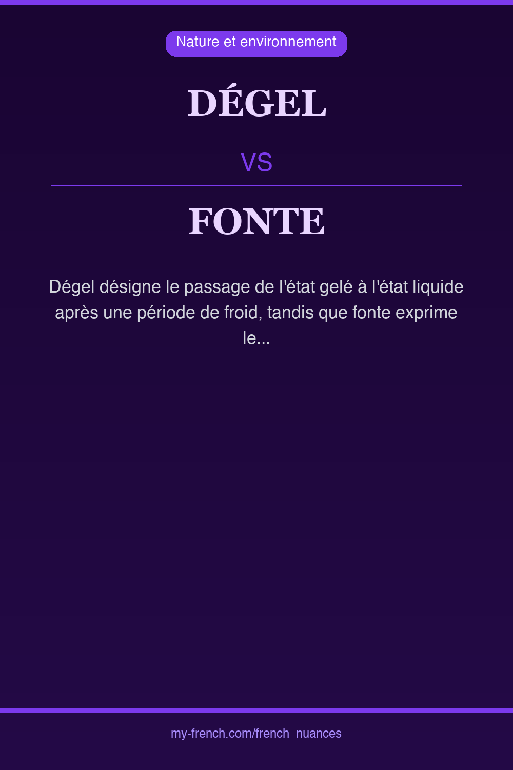 dégel vs fonte : quelle nuance ?