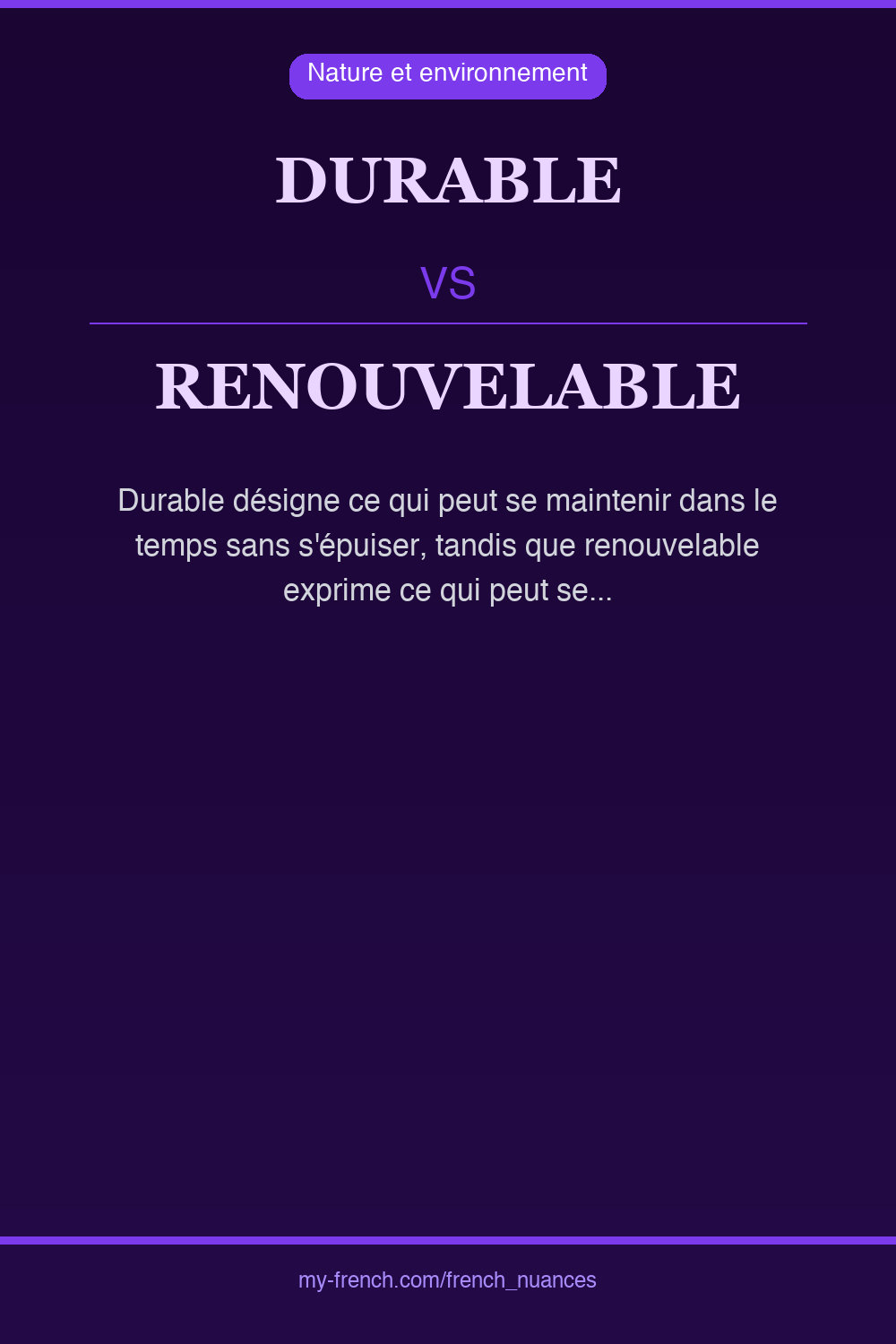 durable vs renouvelable : quelle nuance ?