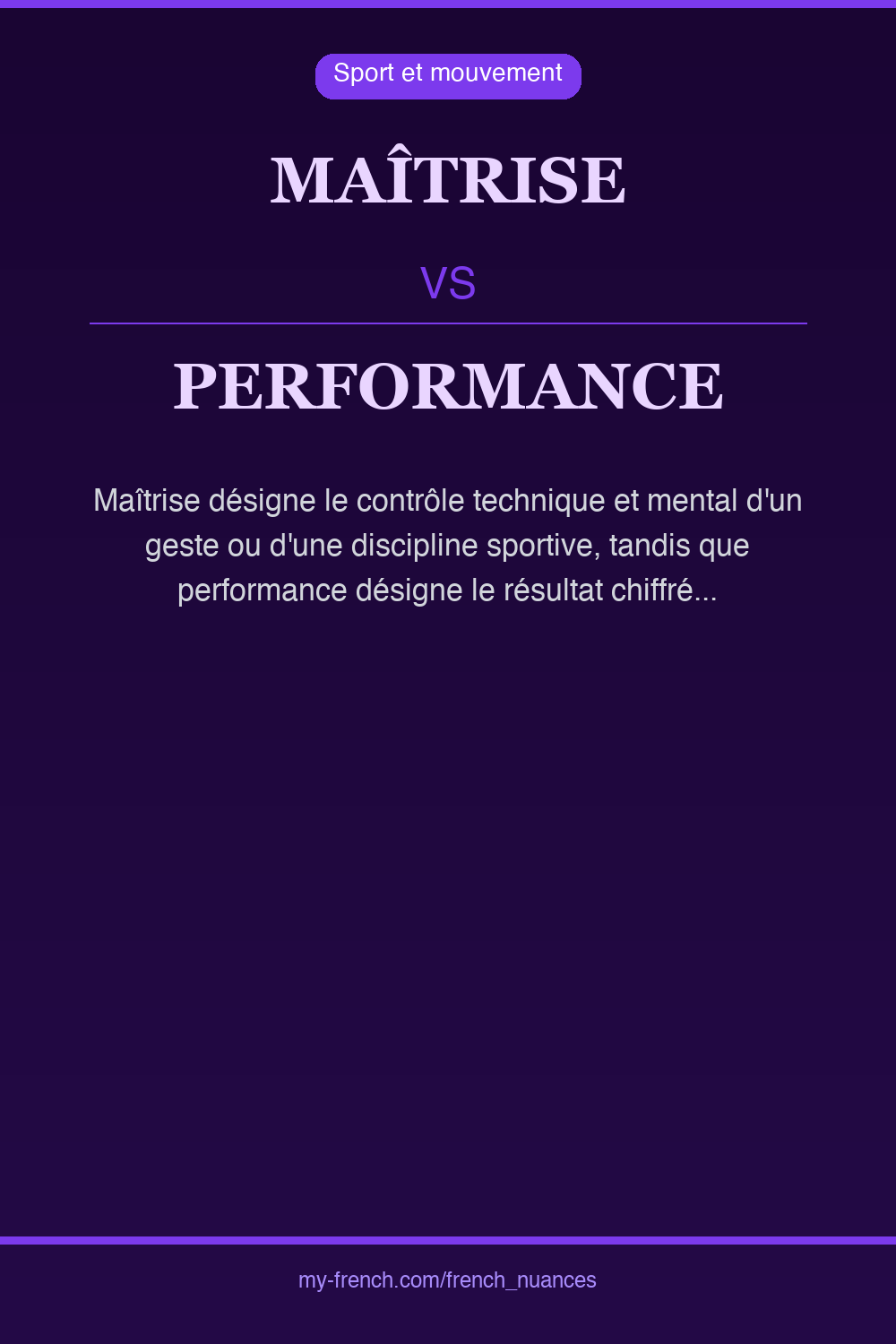 maîtrise vs performance : quelle nuance ?