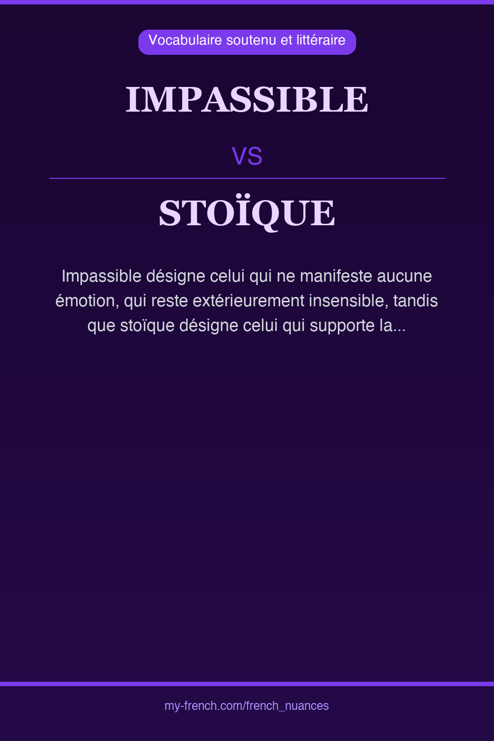 impassible vs stoïque : quelle nuance ?