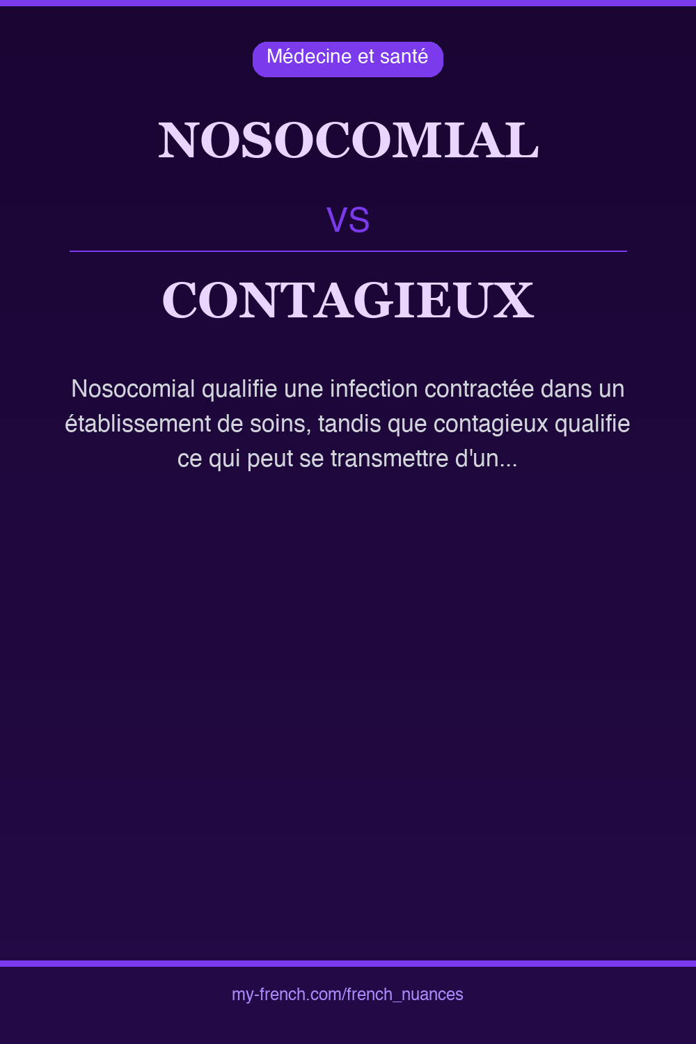 nosocomial vs contagieux : quelle nuance ?
