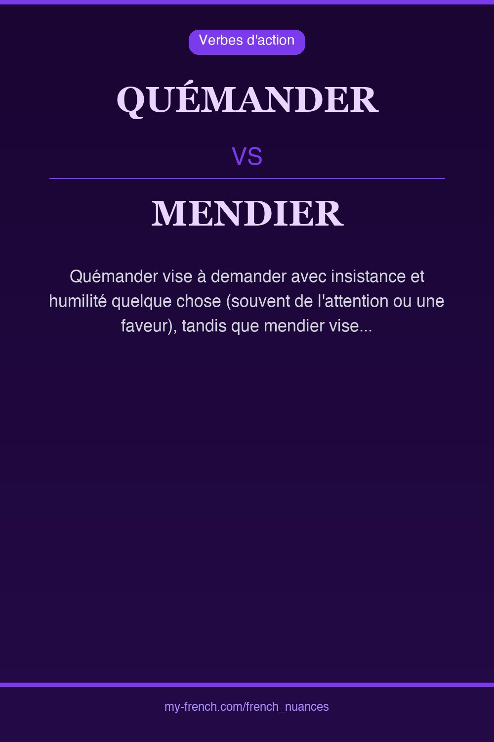 quémander vs mendier : quelle nuance ?