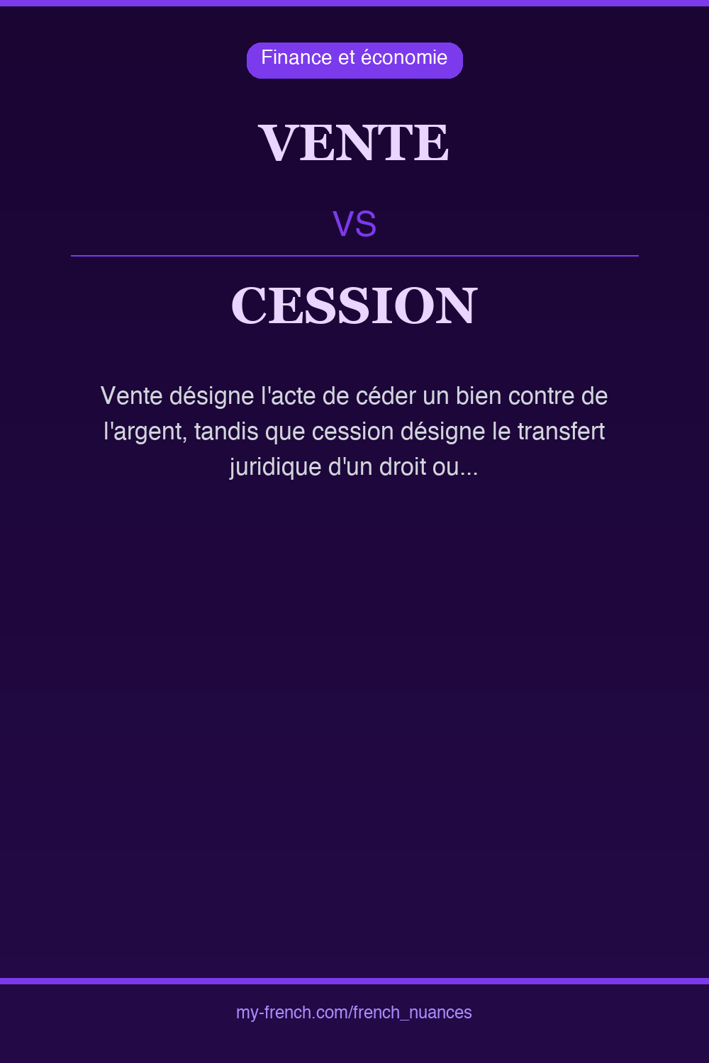vente vs cession : quelle nuance ?