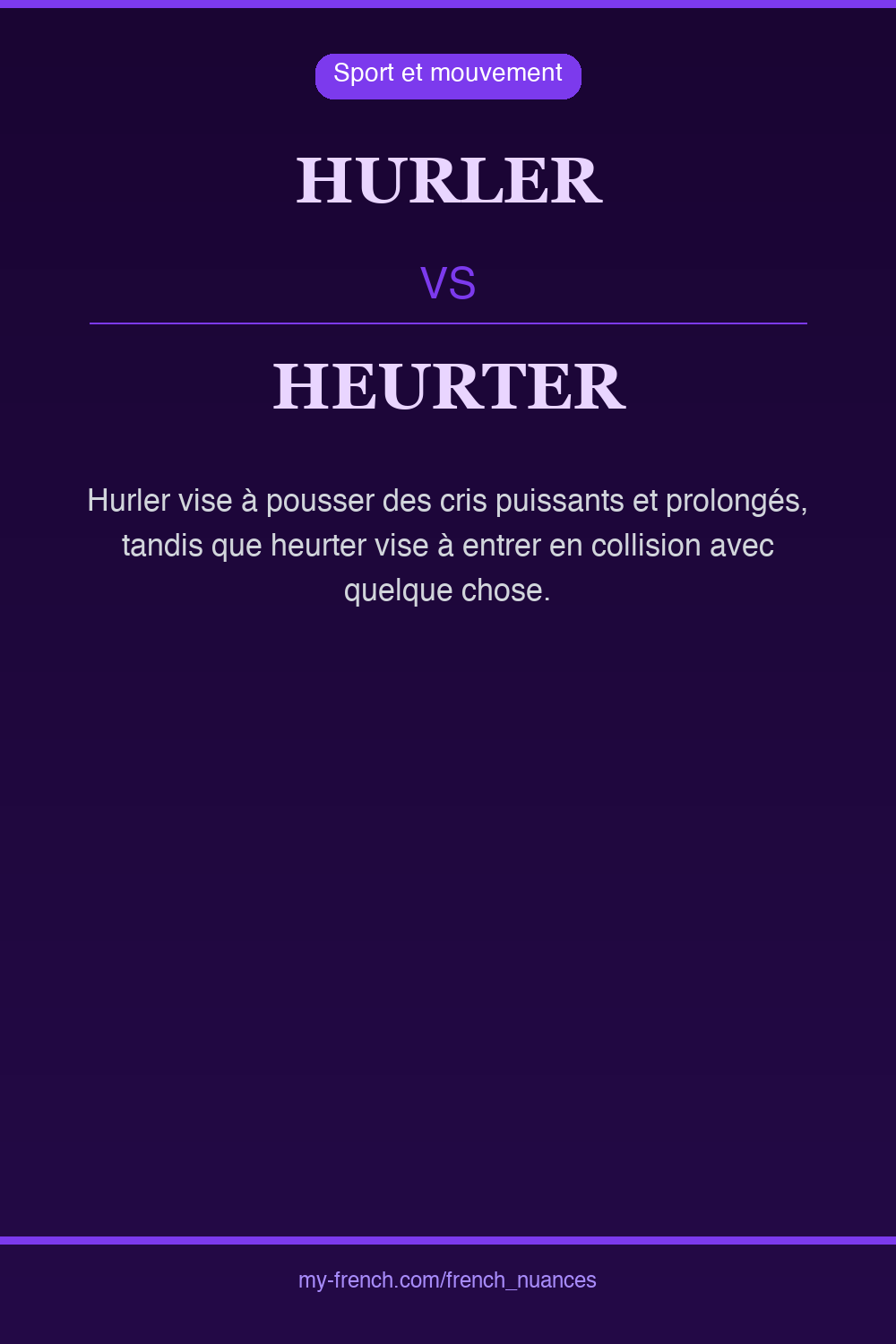 hurler vs heurter : quelle nuance ?