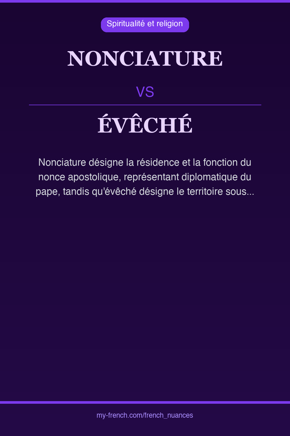 nonciature vs évêché : quelle nuance ?
