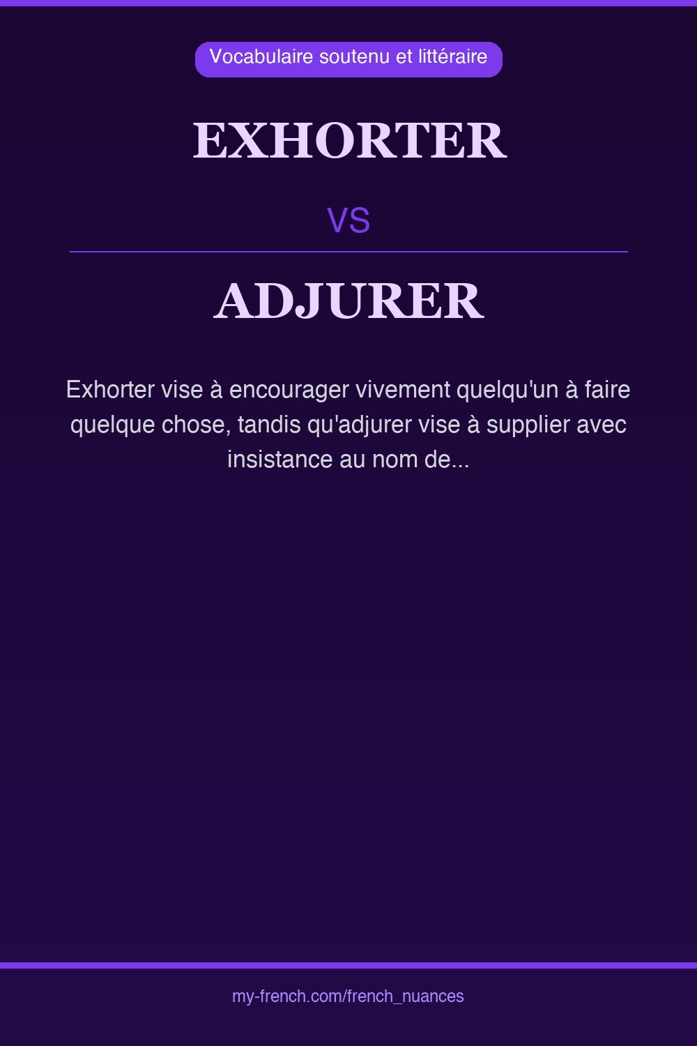 exhorter vs adjurer : quelle nuance ?