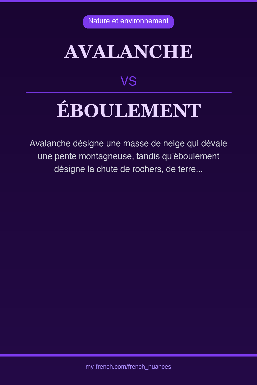 avalanche vs éboulement : quelle nuance ?