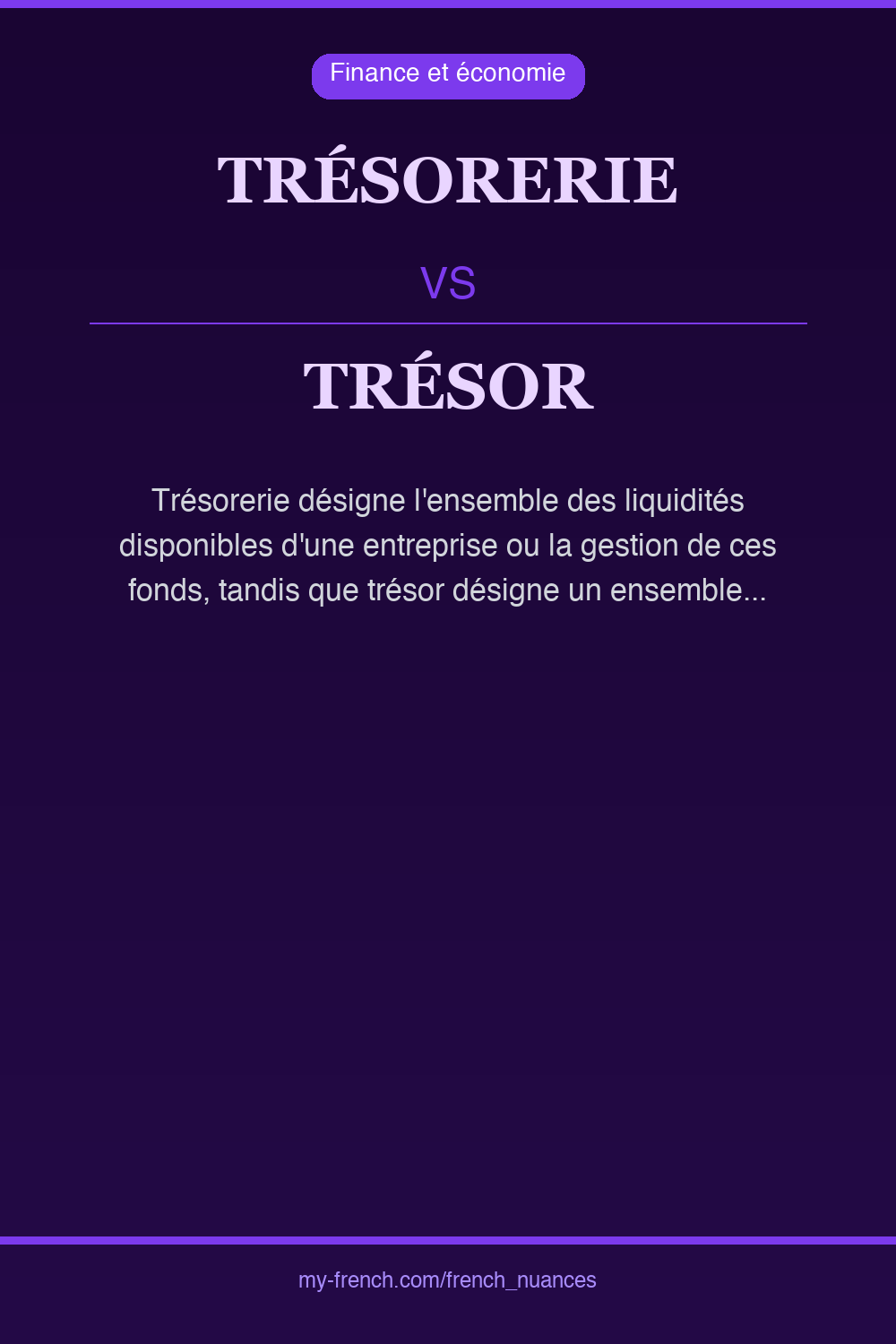 trésorerie vs trésor : quelle nuance ?