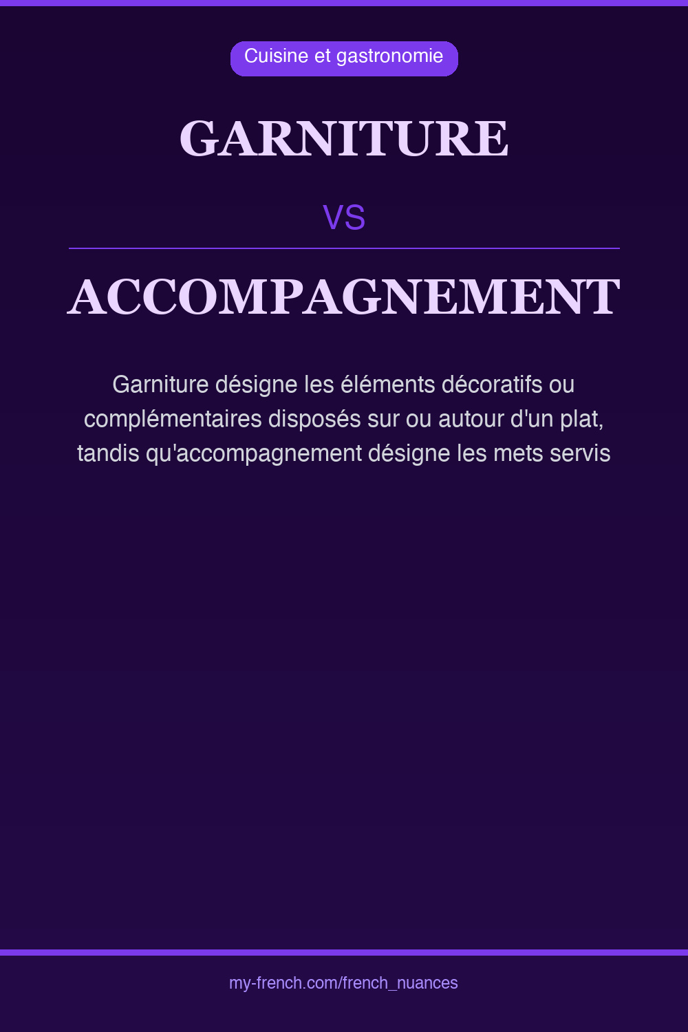 garniture vs accompagnement : quelle nuance ?