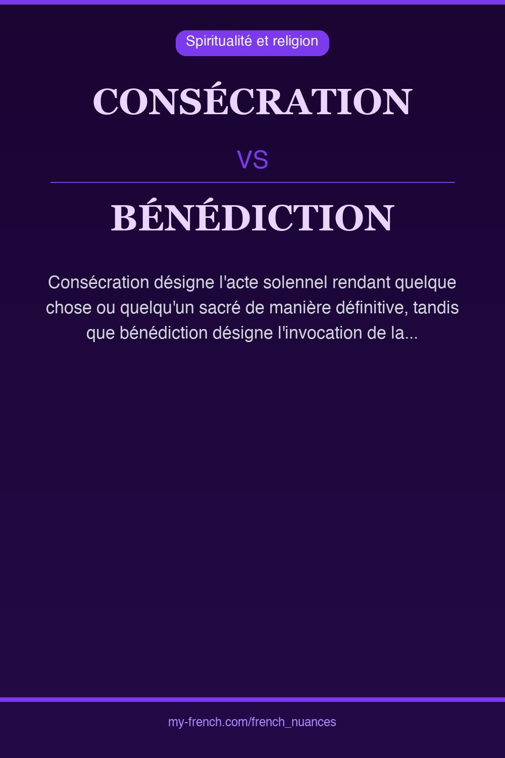 consécration vs bénédiction : quelle nuance ?