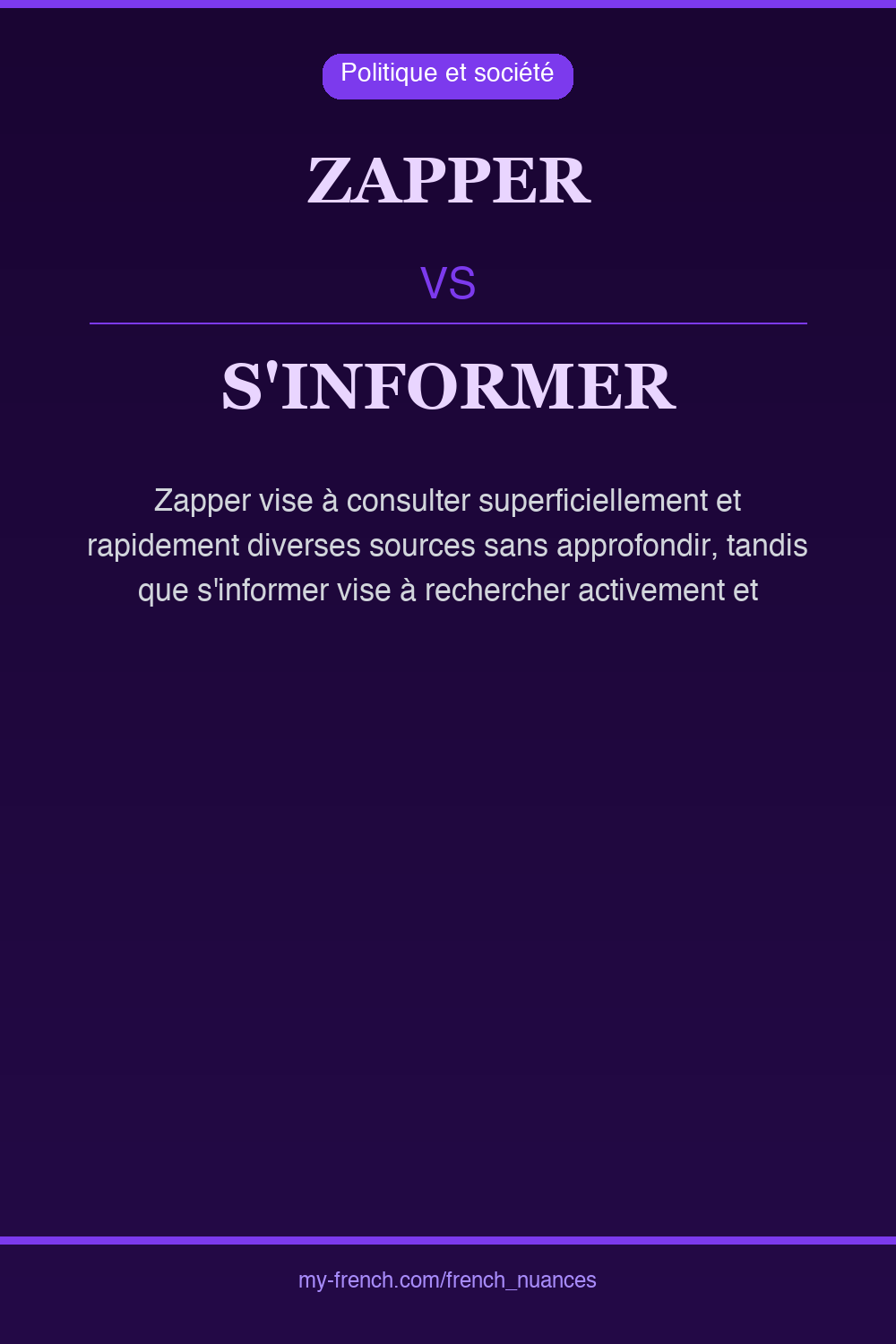 zapper vs s'informer : quelle nuance ?