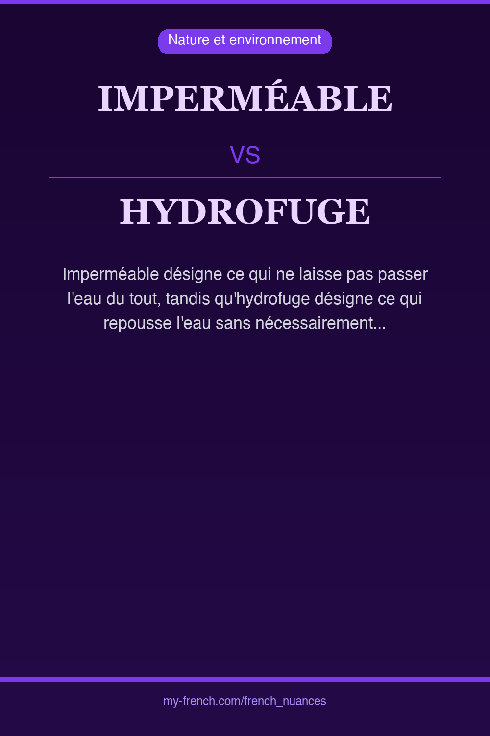 imperméable vs hydrofuge : quelle nuance ?