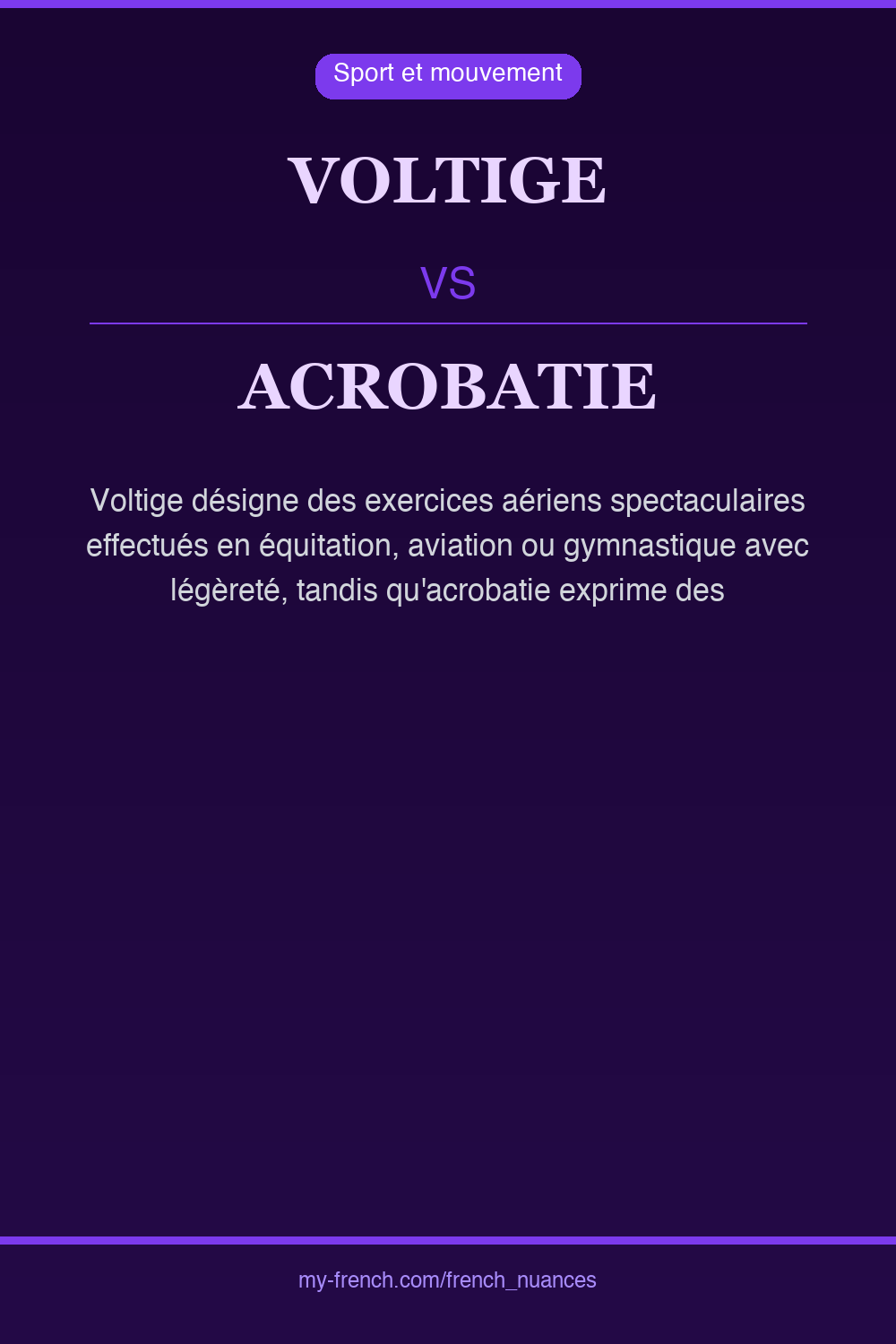 voltige vs acrobatie : quelle nuance ?