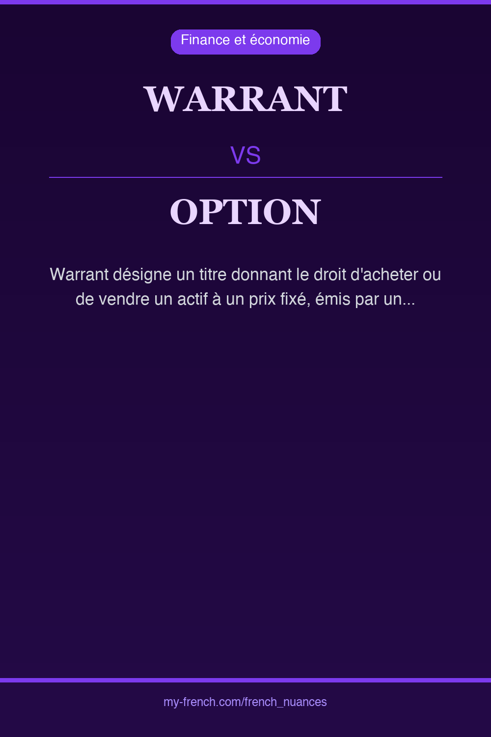 warrant vs option : quelle nuance ?