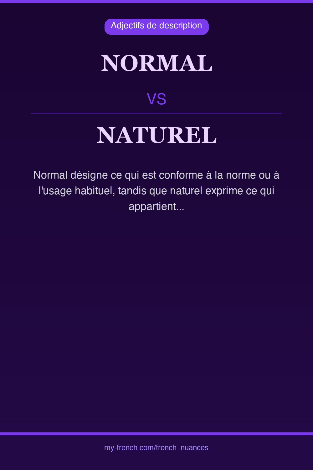 normal vs naturel : quelle nuance ?