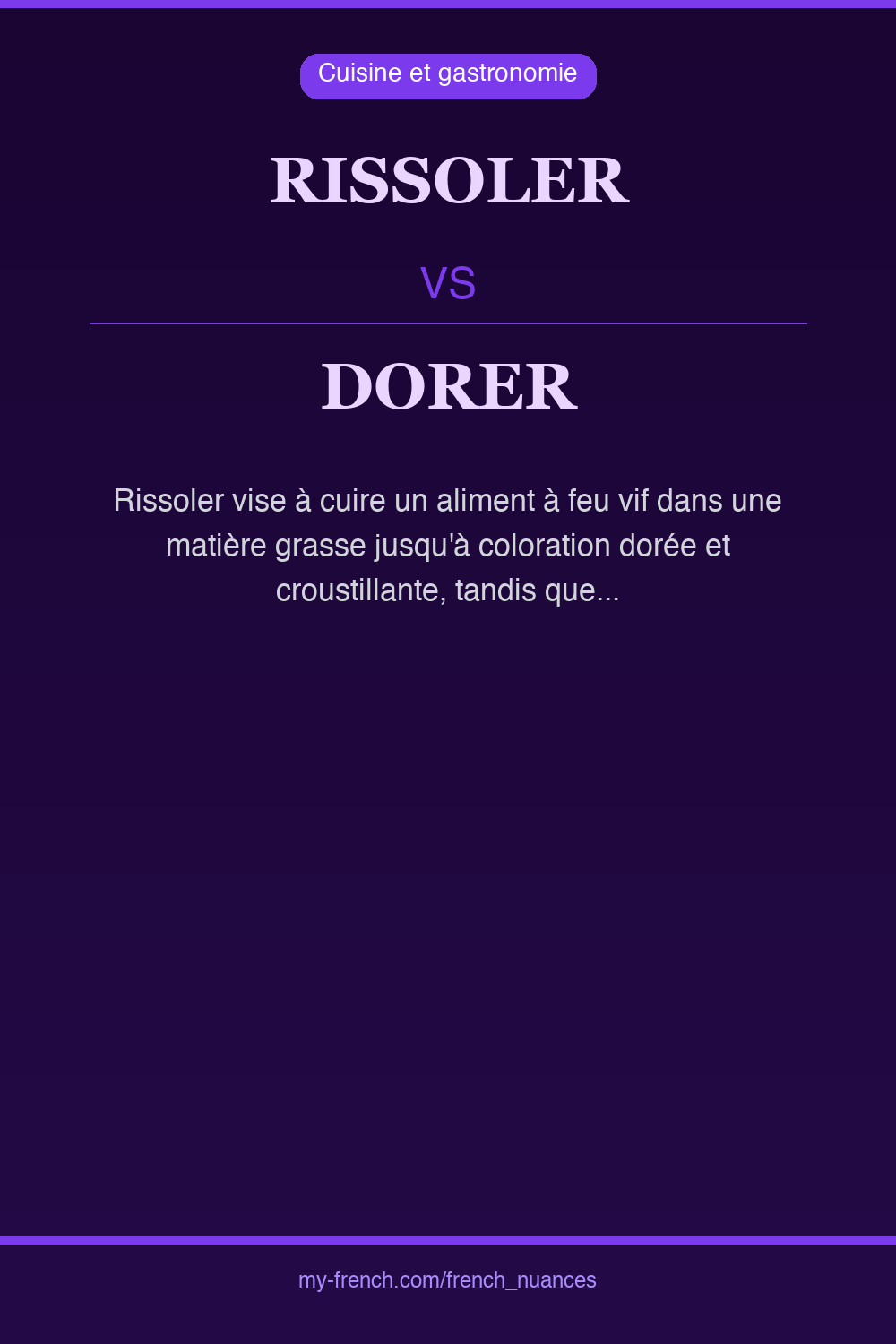 rissoler vs dorer : quelle nuance ?