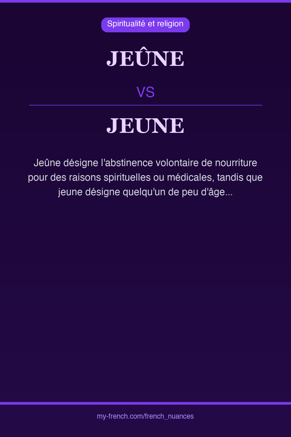 jeûne vs jeune : quelle nuance ?