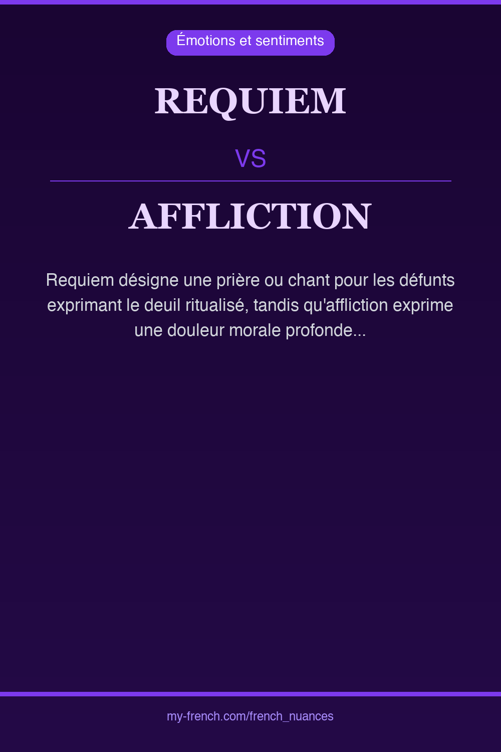 requiem vs affliction : quelle nuance ?