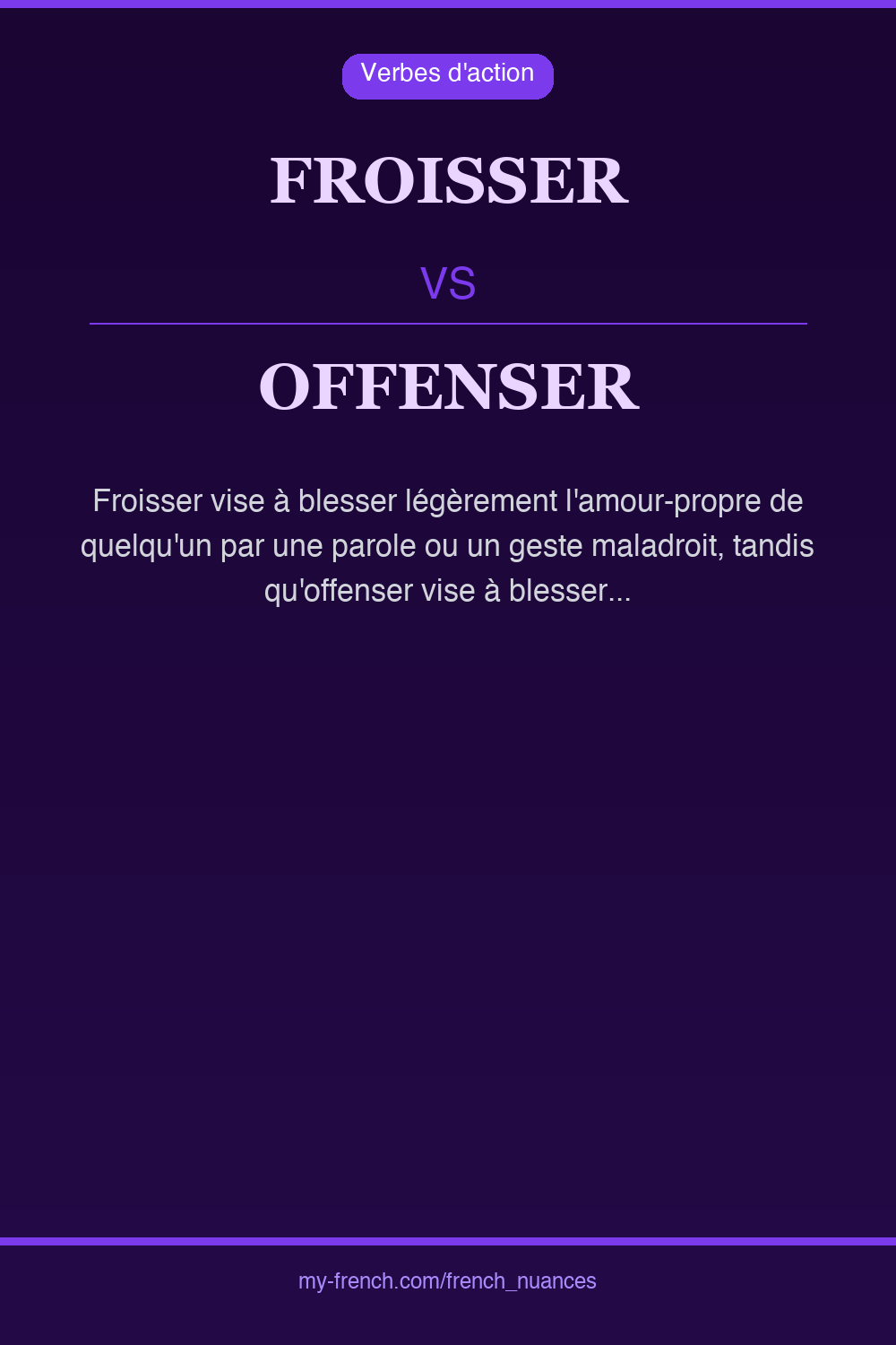 froisser vs offenser : quelle nuance ?