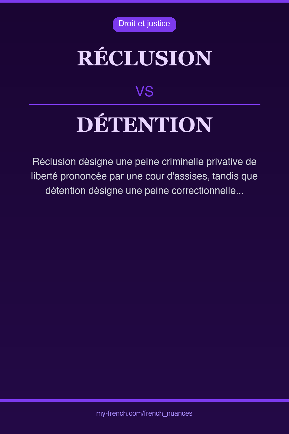 réclusion vs détention : quelle nuance ?