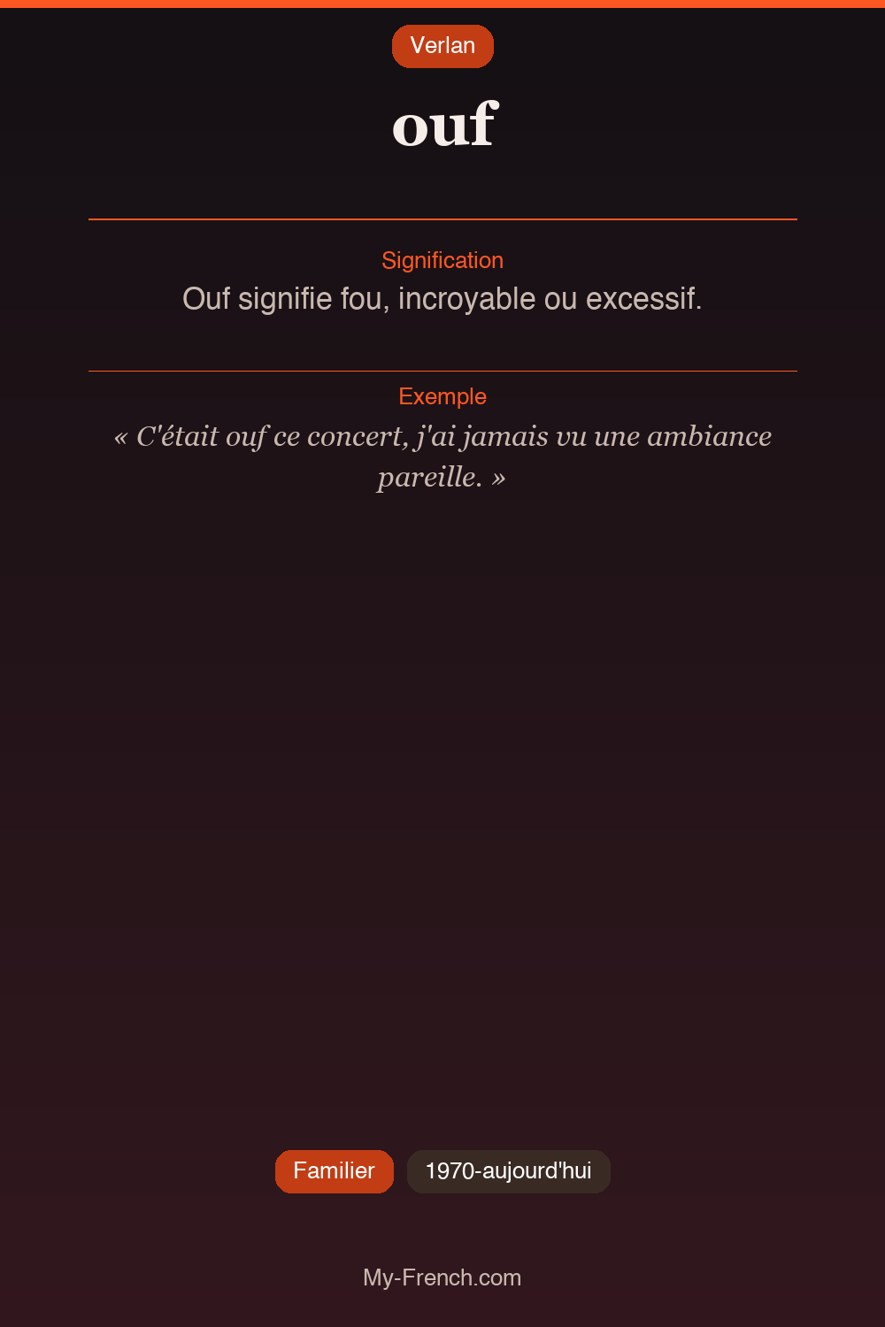 Argot français : « ouf »