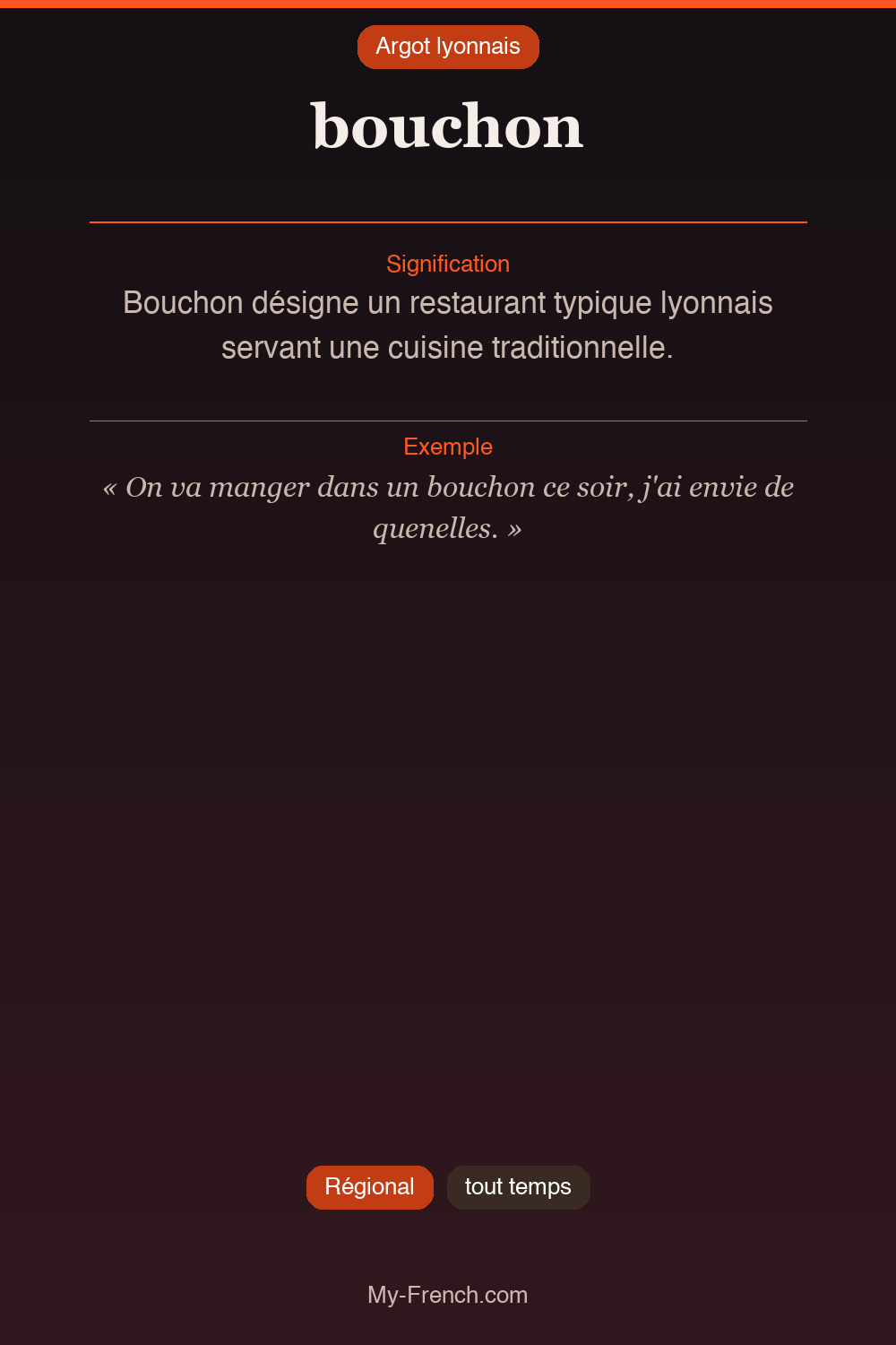 Argot français : « bouchon »