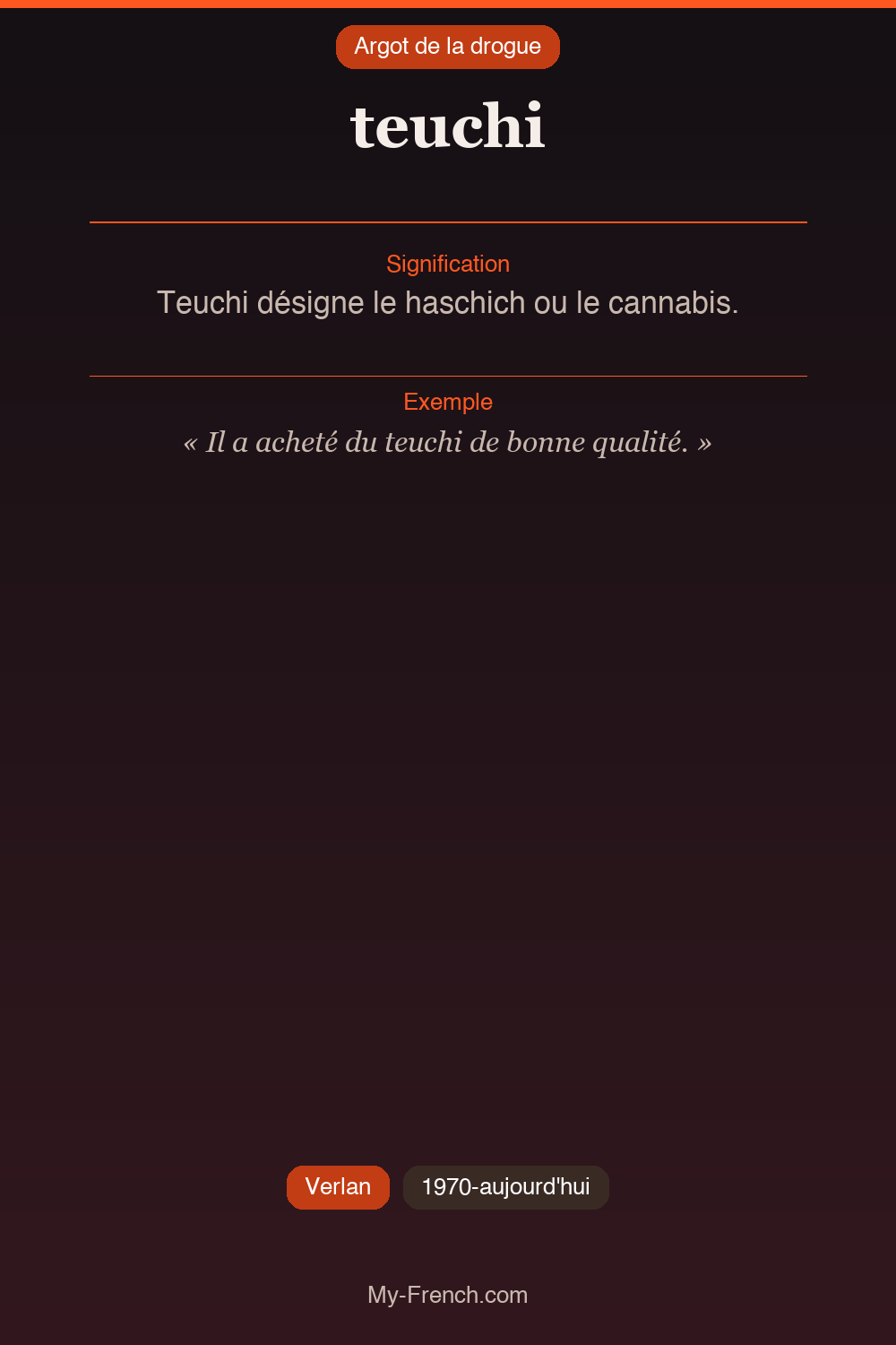 Argot français : « teuchi »