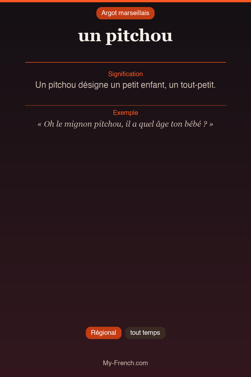 Argot français : « un pitchou »