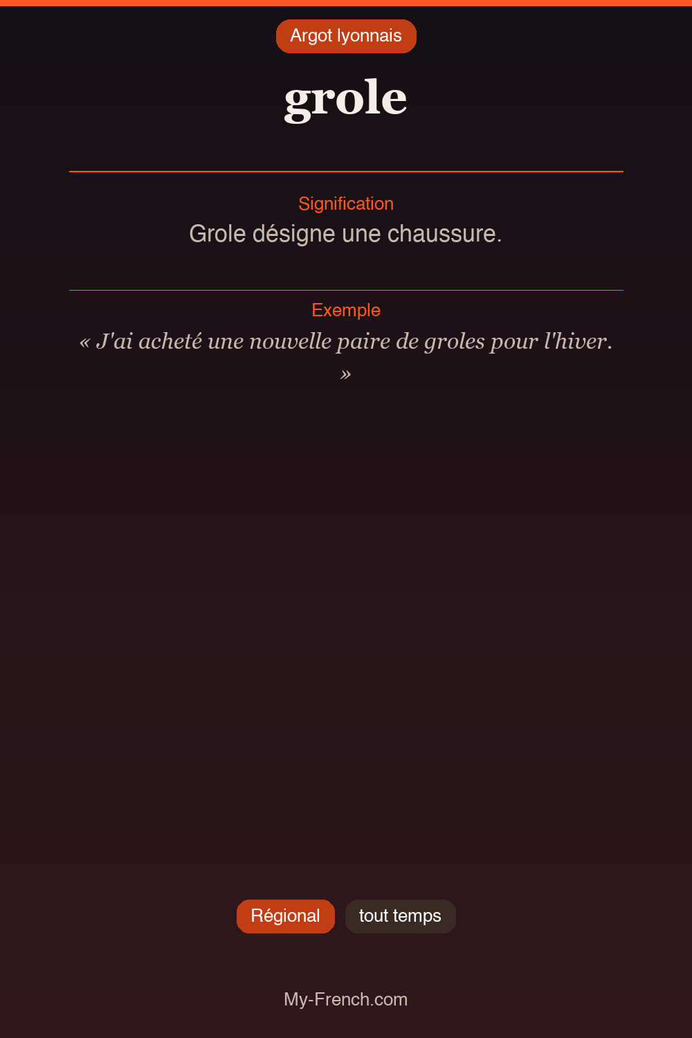 Argot français : « grole »