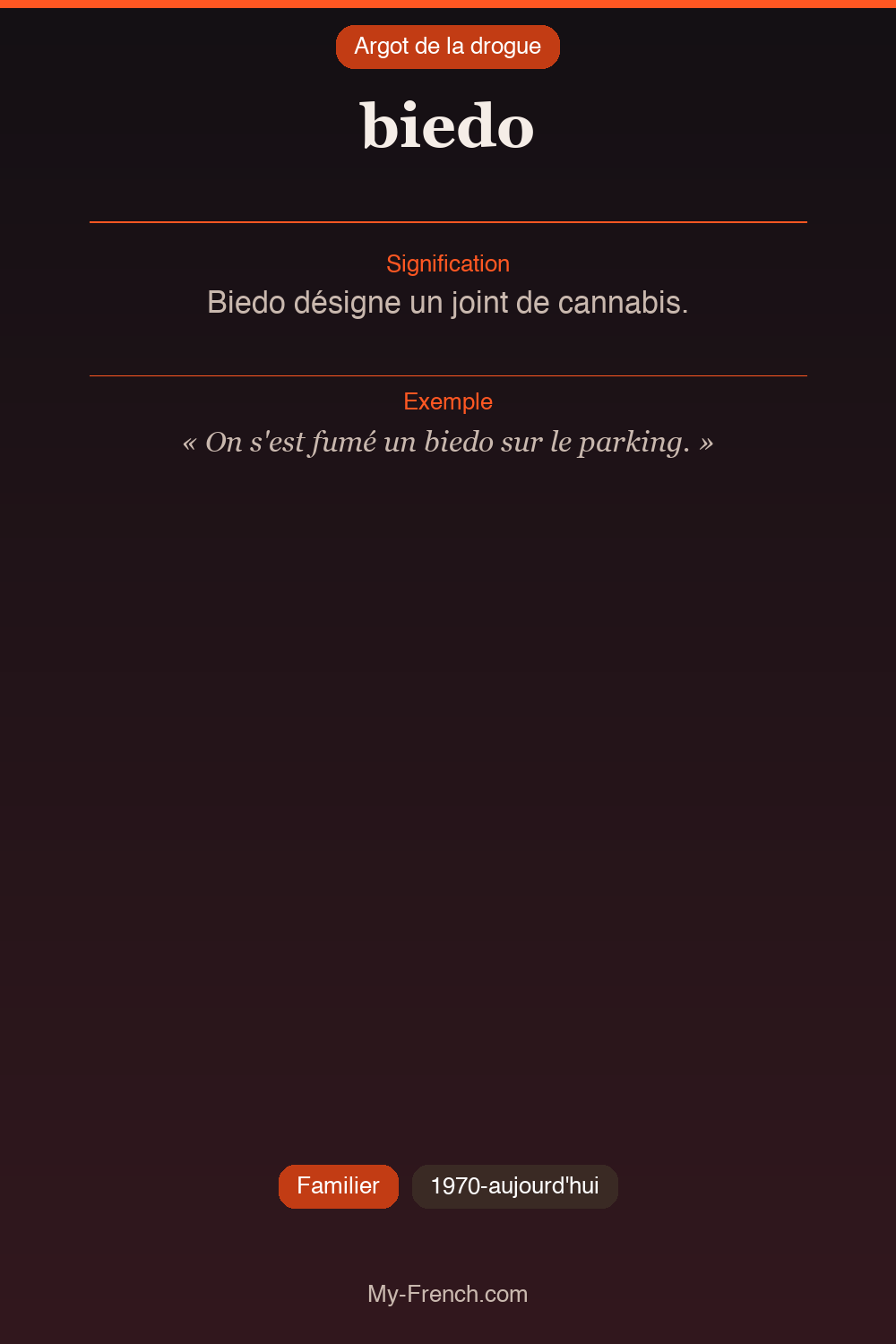 Argot français : « biedo »