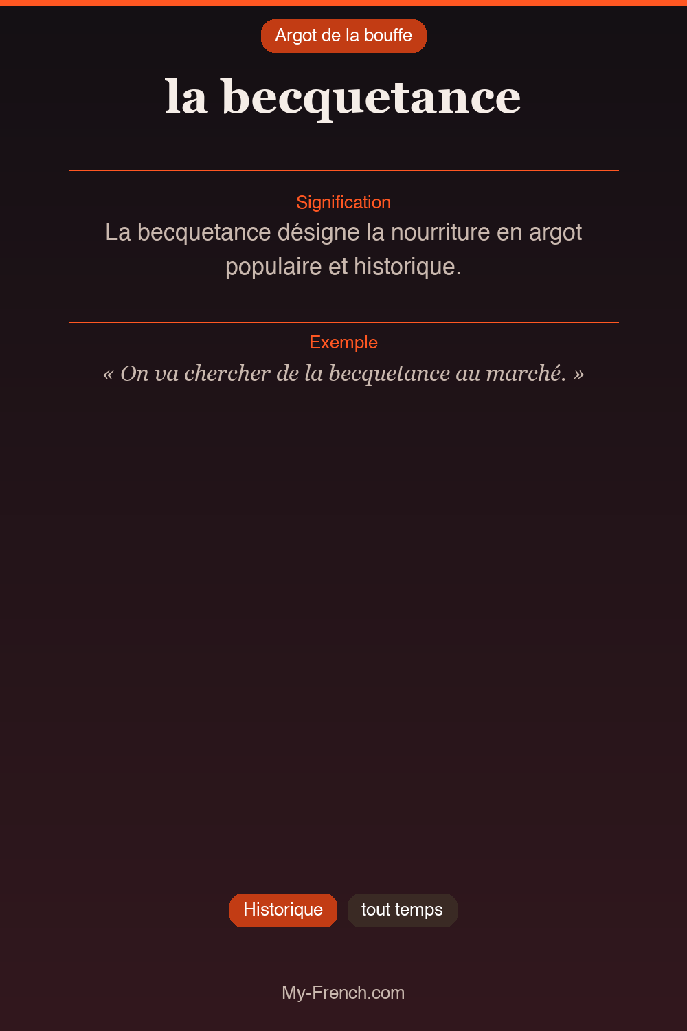 Argot français : « la becquetance »
