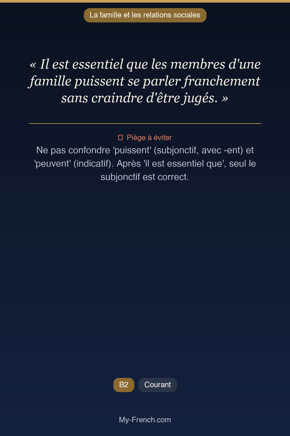 Français des affaires : « Il est essentiel que les membres d'une famille puissent se parler fran »