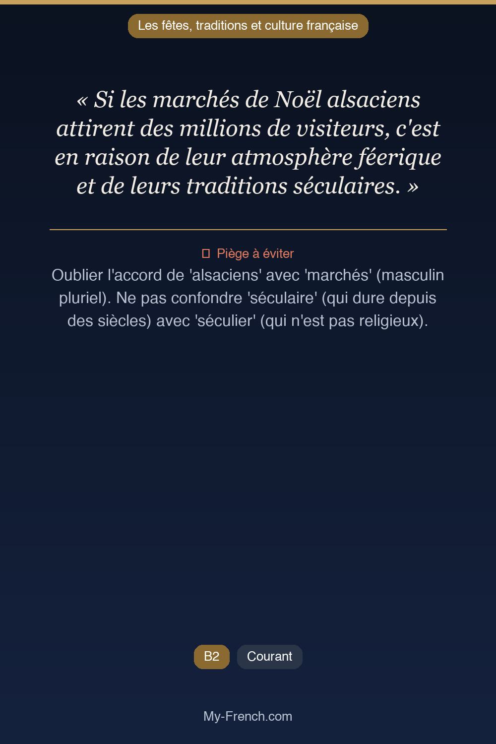 Français des affaires : « Si les marchés de Noël alsaciens attirent des millions de visiteurs, c »