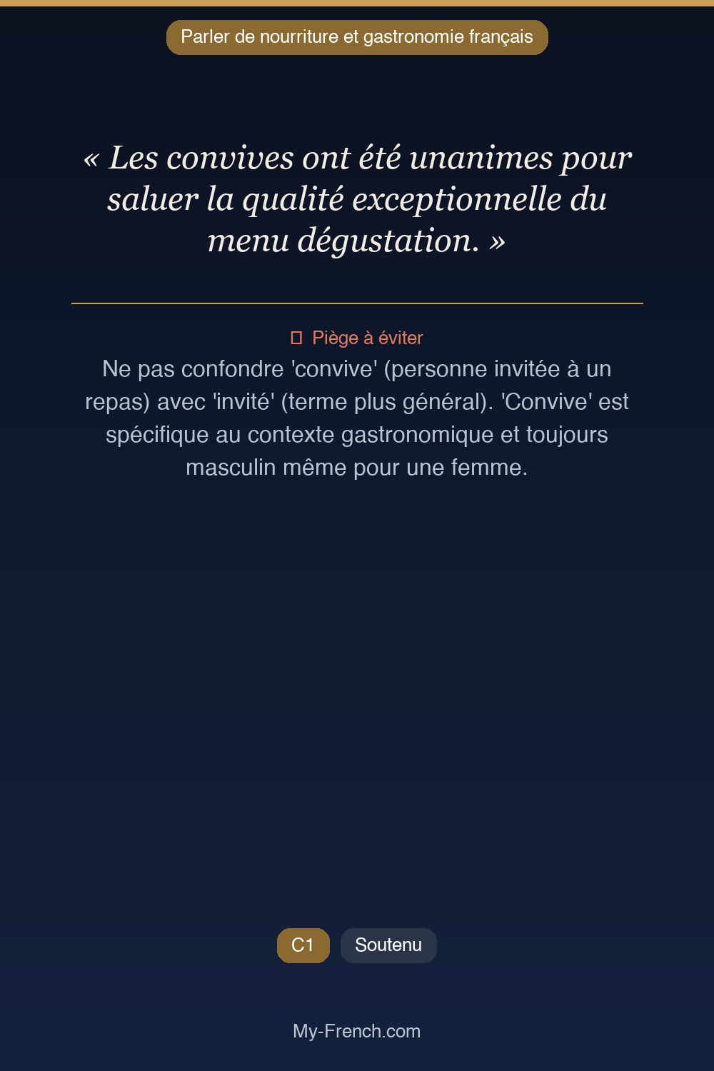 Français des affaires : « Les convives ont été unanimes pour saluer la qualité exceptionnelle du »