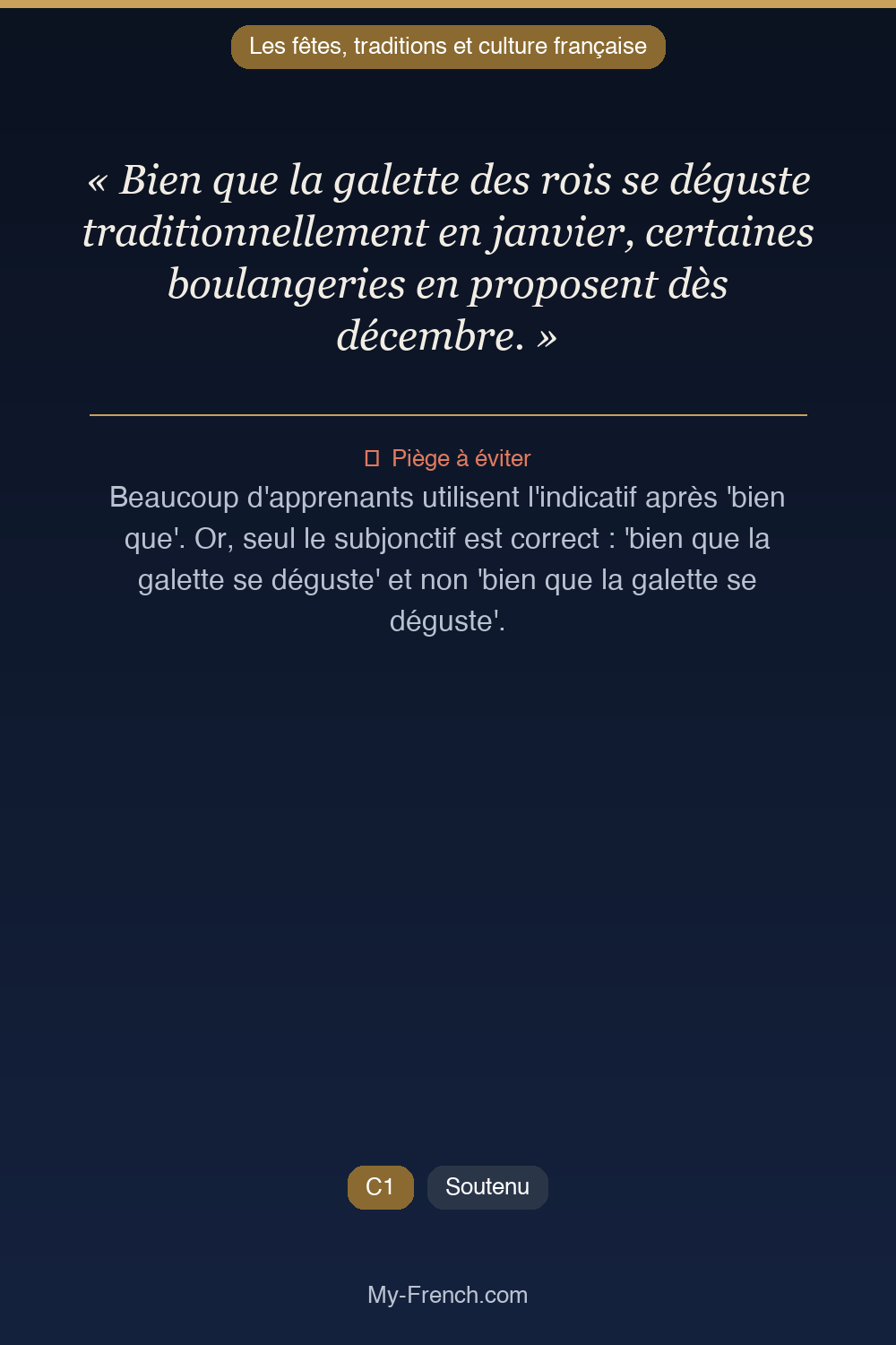 Français des affaires : « Bien que la galette des rois se déguste traditionnellement en janvier, »