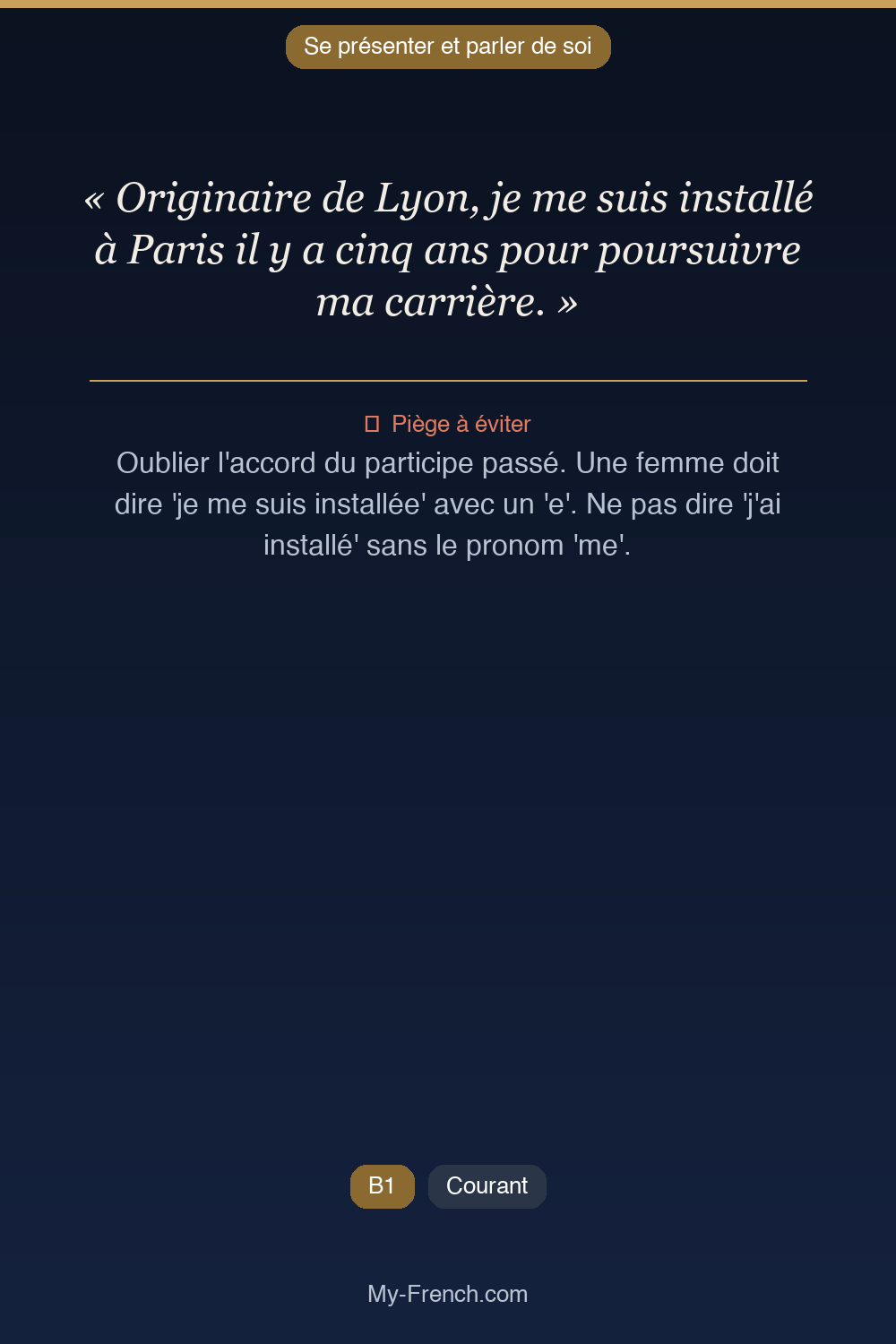 Français des affaires : « Originaire de Lyon, je me suis installé à Paris il y a cinq ans pour p »