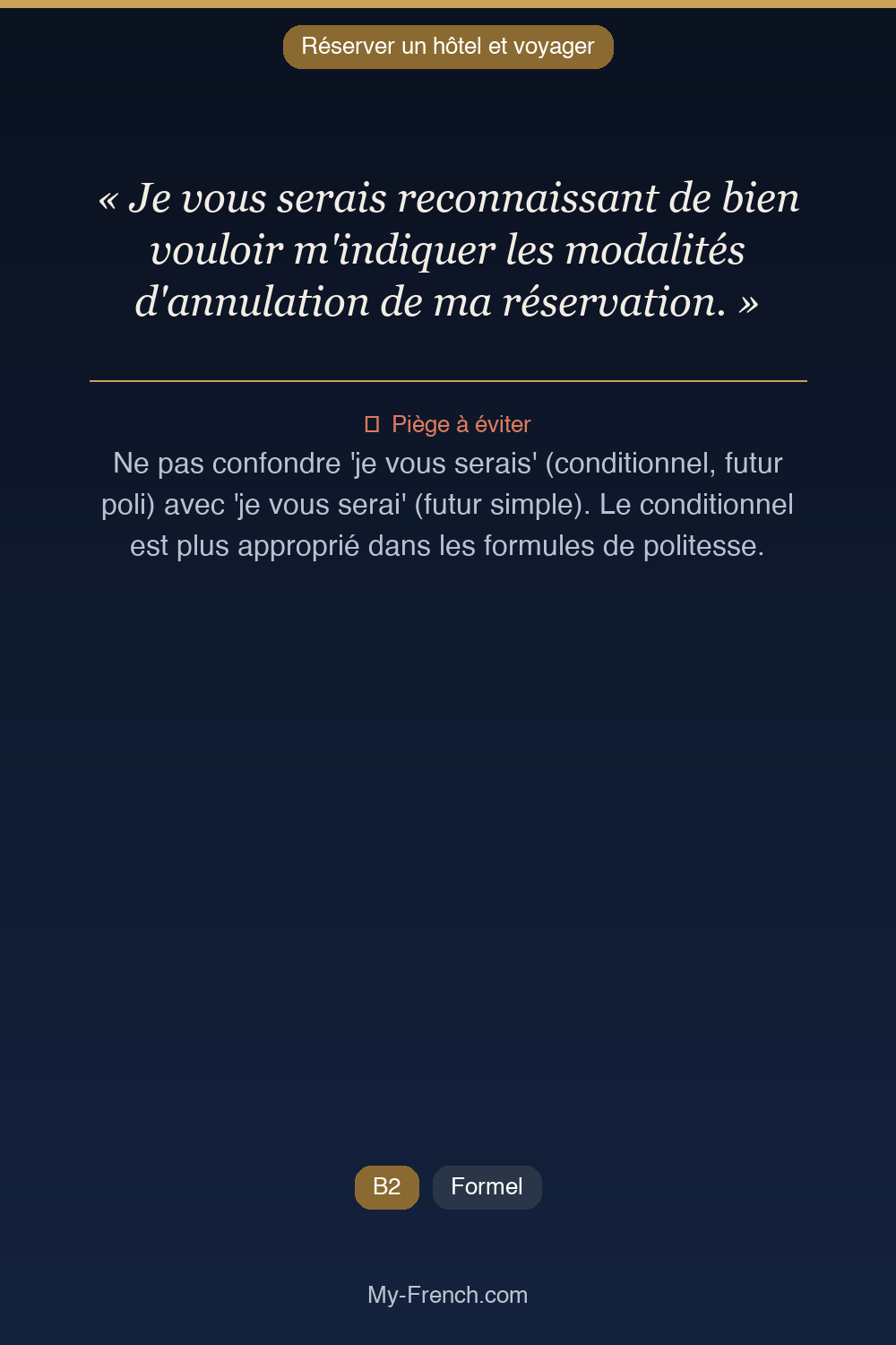 Français des affaires : « Je vous serais reconnaissant de bien vouloir m'indiquer les modalités  »