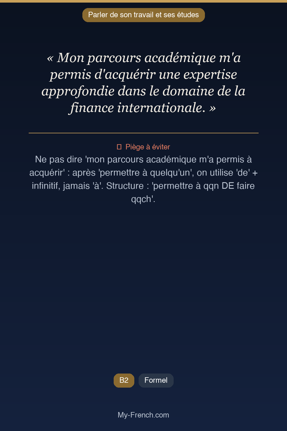 Français des affaires : « Mon parcours académique m'a permis d'acquérir une expertise approfondi »