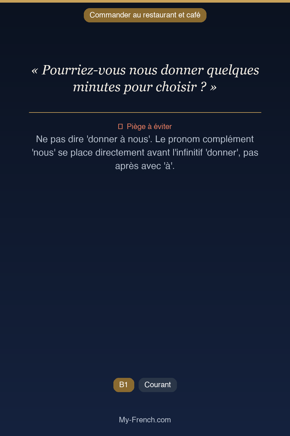 Français des affaires : « Pourriez-vous nous donner quelques minutes pour choisir ? »