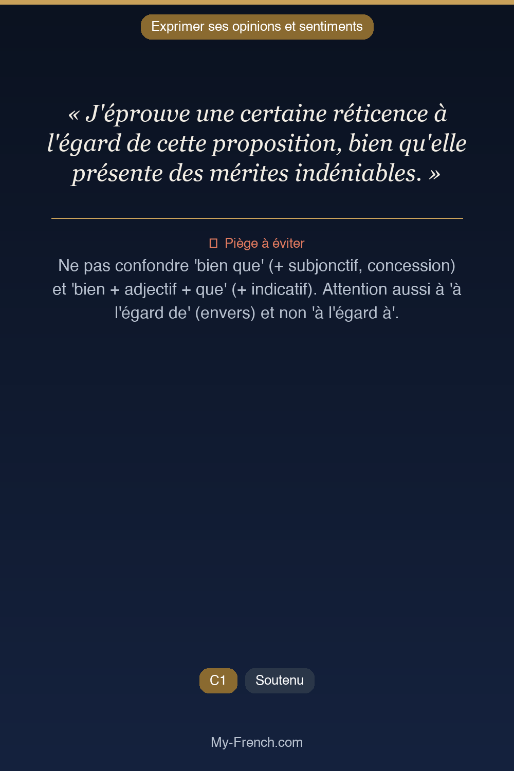 Français des affaires : « J'éprouve une certaine réticence à l'égard de cette proposition, bien  »