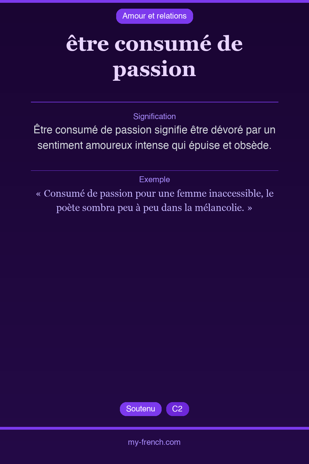être consumé de passion : que veut dire cette expression ?