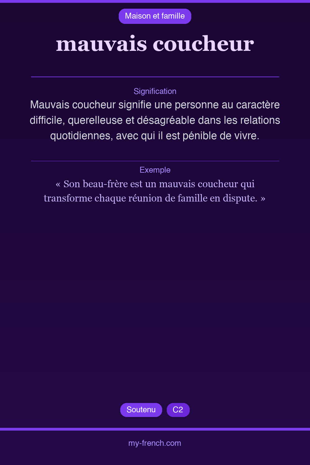 mauvais coucheur : que veut dire cette expression ?