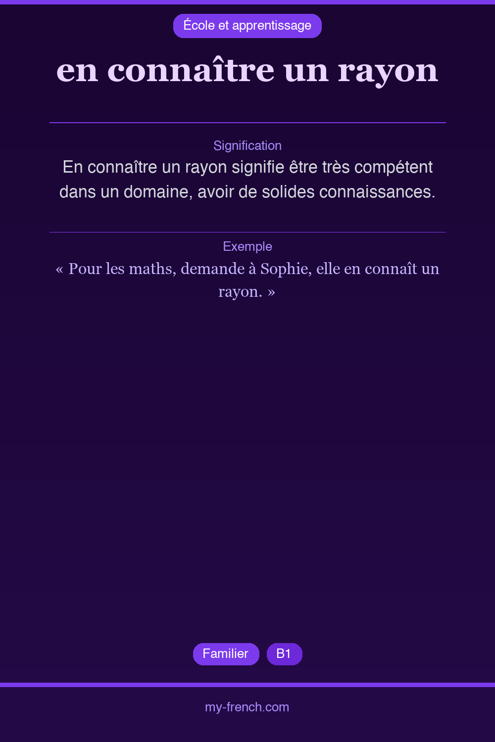 en connaître un rayon : que veut dire cette expression ?