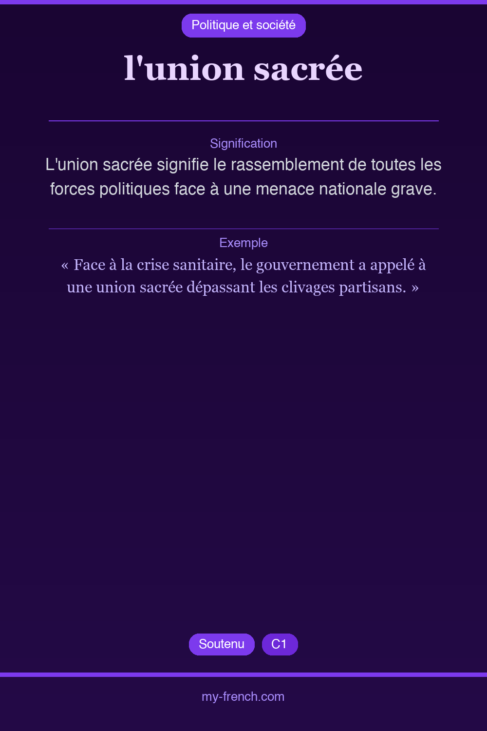 l'union sacrée : que veut dire cette expression ?