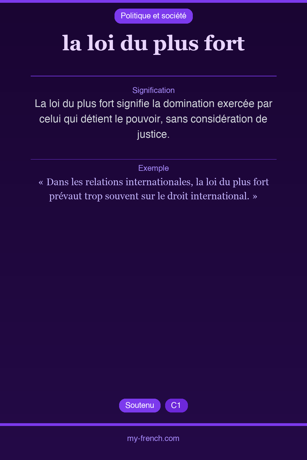 la loi du plus fort : que veut dire cette expression ?