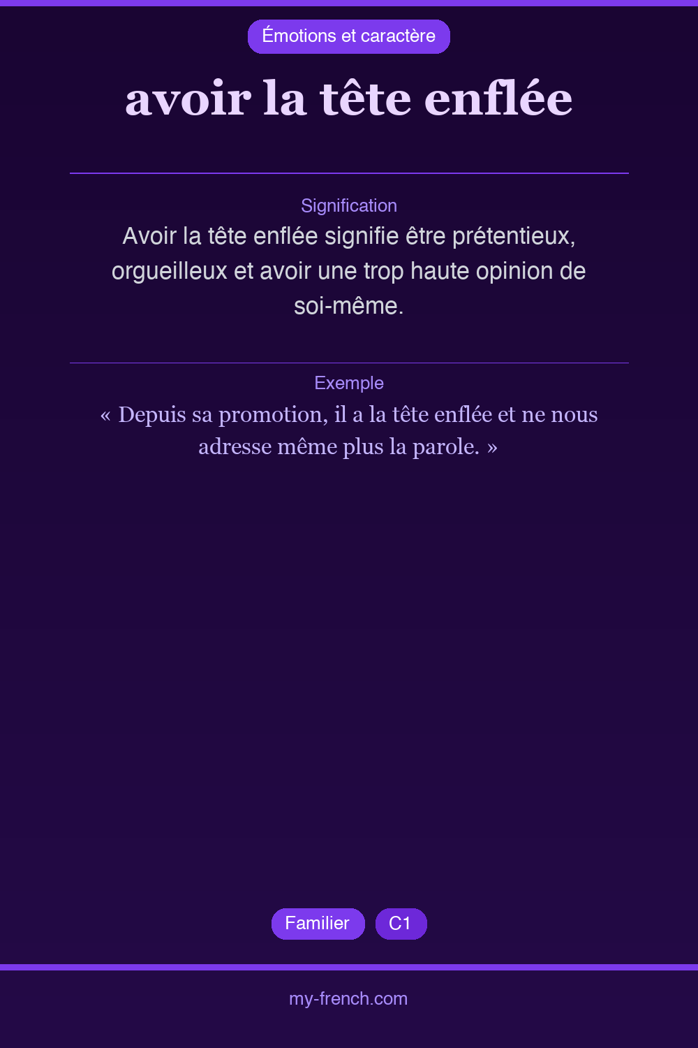 avoir la tête enflée : que veut dire cette expression ?